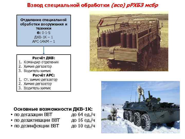 Взвод возможность. Взвод специальной обработки РХБЗ. ДКВ-1к ТТХ. Взвод РХБЗ. Взвод РХБЗ структура.